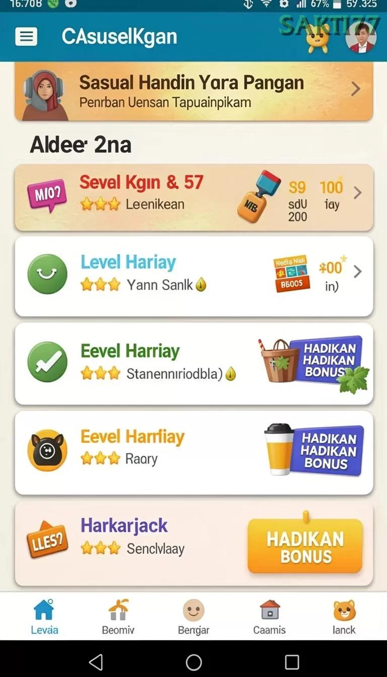 Cuplikan layar LAGU777 — menu navigasi